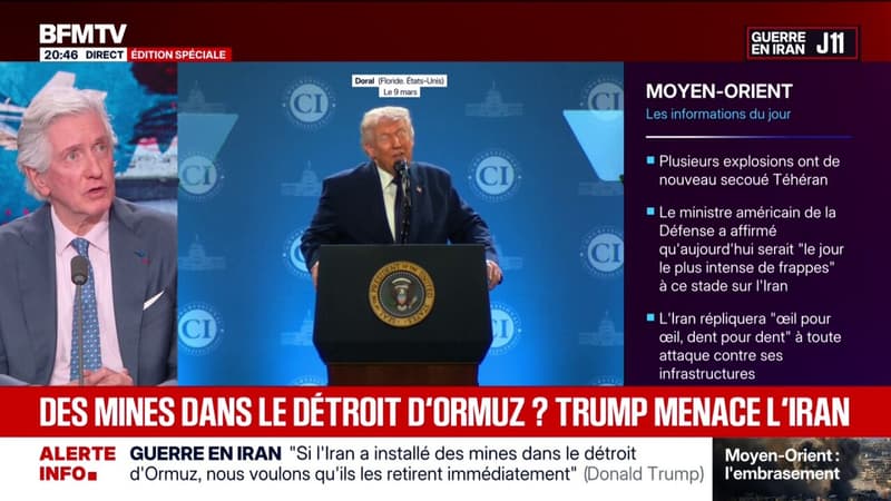 “Si des mines ont été placées et ne sont pas retirées, les conséquences militaires pour l’Iran seront d’une ampleur inédite”, déclare Donald Trump