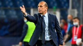 L'entraîneur Michel Der Zakarian, alors à la tête de Montpellier, lors d'une demi-finale de Coupe de France face au PSG, le 12 mai 2021 à La Mosson