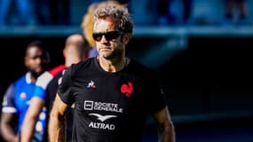 Fabien Galthié lors d'un entraînement des Bleus
