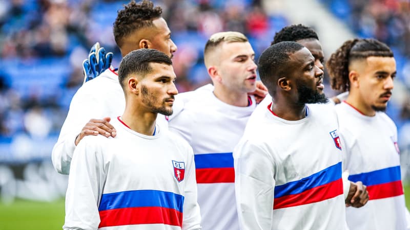 Les joueurs lyonnais avant le match face à Angers