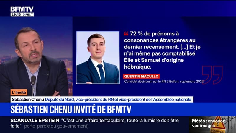 "Nous, quand un candidat pose problème, on le débranche", déclare Sébastien Chenu (RN)
