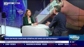 Laurence Breton-Kueny (Vice-Présidente de l'Association Nationale des DRH): "Le pass sanitaire (généralisé) en entreprises pourraient les désorganiser" et l'instaurer "crescendo, au restaurant d'entreprise ou dans les réunion à plusieurs"