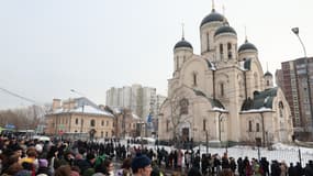 La foule s'est réunie en nombre lors des obsèques d'Alexeï Navalny. 