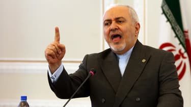 Mohammad Javad Zarif, chef de la diplomatie iranienne, pendant son discours