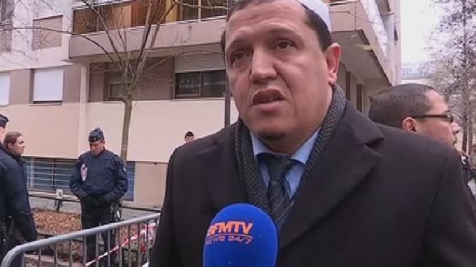 L'imam de Drancy, Hassen Chalghoumi, s'est rendu sur les lieux de la fusillade à Charlie Hebdo.