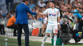 Michel, l'entraîneur de l'OM, et Rémy Cabella