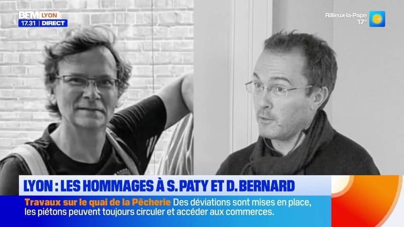 Lyon: les hommages à Samuel Paty et Dominique Bernard