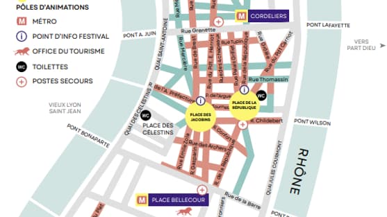 Voici le plan du Lyon braderie festival qui se tiendra le 24 et 25 septembre sur la Presqu'île. Voici le plan du Lyon braderie festival qui se tiendra le 24 et 25 septembre sur la Presqu'île.