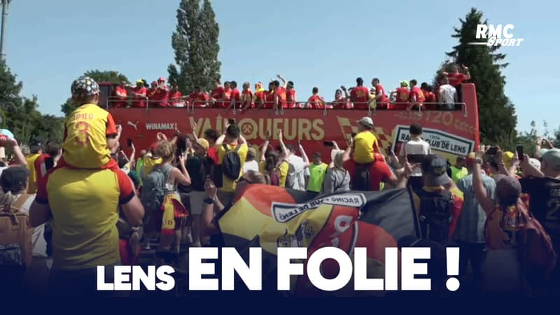 RC Lens : Ambiance folle pour la parade du bus Sang et Or devant les supporters