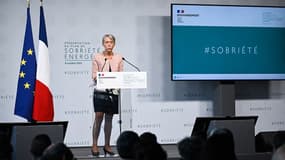 Elisabeth Borne lors de la présentation du plan de sobriété, jeudi 6 octobre 2022