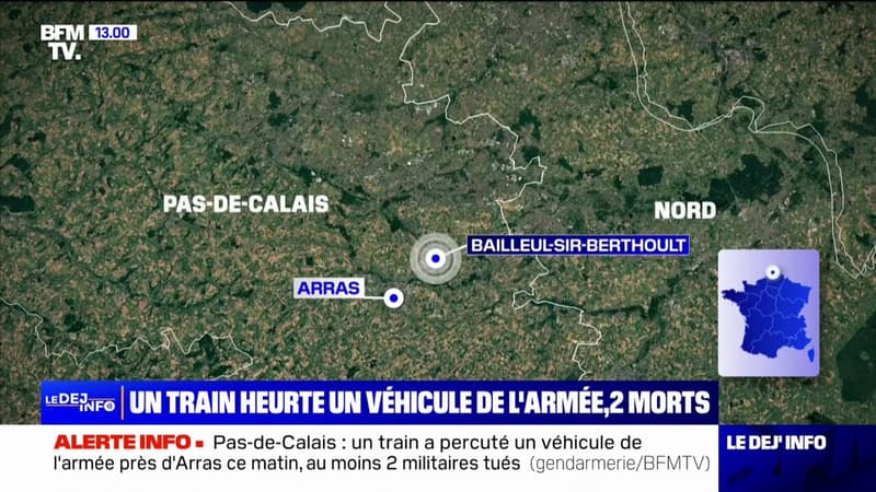 Pas-de-Calais: un véhicule de l'armée a été percuté par un train à un passage à niveau, deux militaires ont été tués