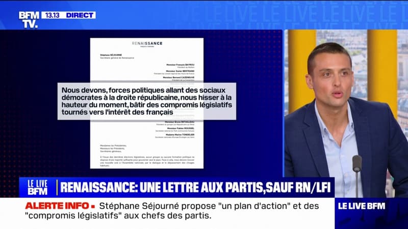 Lettre de Gabriel Attal aux partis sauf à LFI et au RN: 