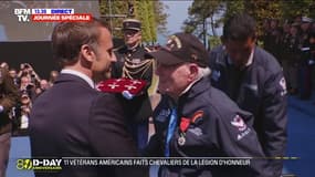 80 ans du Débarquement: Emmanuel Macron remet la Légion d'honneur a plusieurs vétérans 