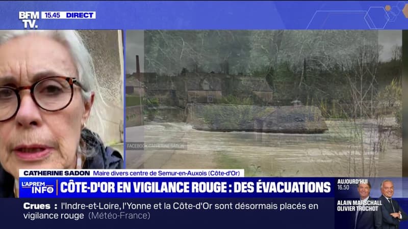 Crues: Le cours d'eau a débordé cette nuit, explique la maire de Semur-en-Auxois (Côte-d'Or)