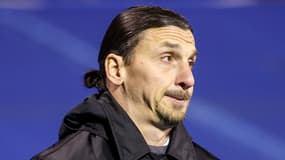 Zlatan Ibrahimovic lors d'un match de l'AC Milan à Zagreb en Ligue des champions, le 29 janvier 2025
