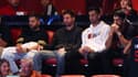 Jordi Alba, Lionel Messi, Sergio Busquets et Luis Suarez assistent à la défaite de Miami contre Boston (102-88, play-offs NBA), le 29 avril 2024