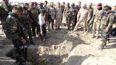 Un charnier découvert en Irak le 11 novembre 2017 par les forces de sécurité irakienne.