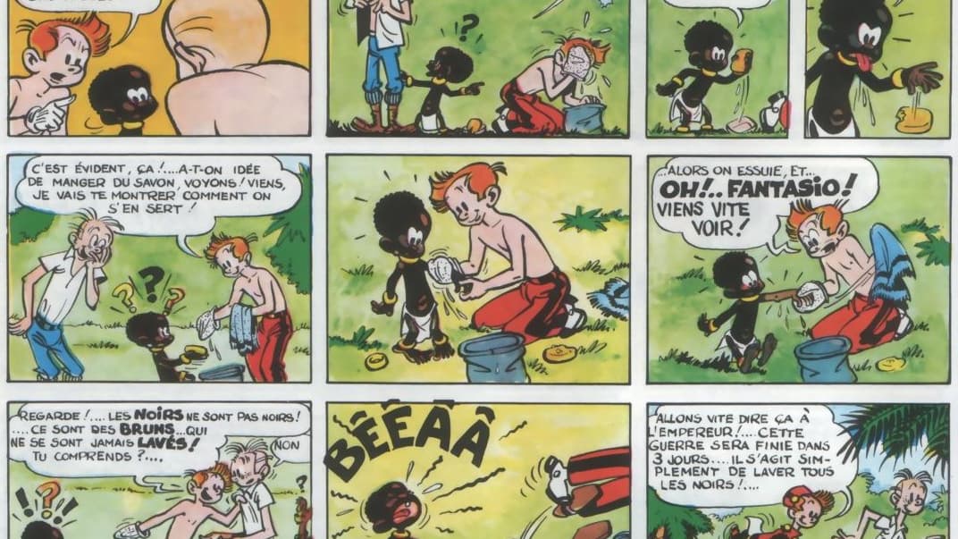 Un extrait de la BD "Spirou chez les pygmées" Un extrait de la BD "Spirou chez les pygmées"
