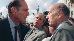 Jacques Chirac et Valéry Giscard d'Estaing, alors respectivement présidents du RPR et de l'UDF, à Paris le 29 septembre 1991