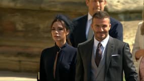Victoria et David Beckham arrivent à la chapelle Saint-Georges pour le mariage princier 