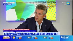 Pascal Bacchi, président du Saint-Raphaël Var Handball, pointe du doigt "une baisse de budget" qui impacte les performances de l'équipe