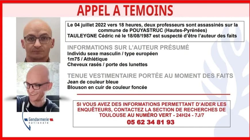Cédric Tauleygne est soupçonné d'être l'auteur du double assassinat de Pouyastruc