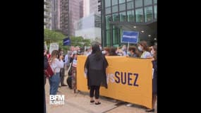 Les salariés de Suez se sont mobilisés ce mardi pour protester contre l’offre de rachat de Veolia 