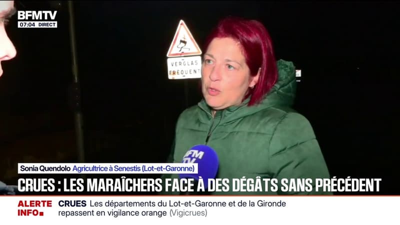 Crues: Sonia Quendolo, agricultrice dans le Lot-et-Garonne, a perdu au moins "100.000 euros de chiffre d'affaires."