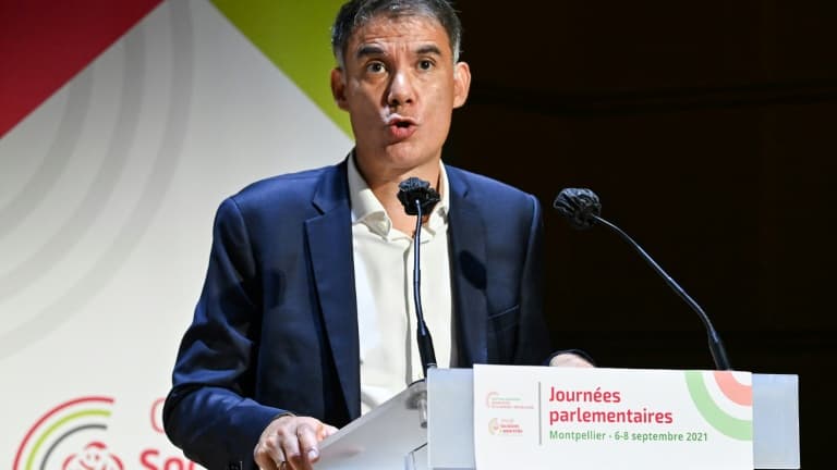 Le Premier secrétaire du Parti socialiste, Olivier Faure, lors des journées parlementaires du PS à Montpellier, le 7 septembre 2021