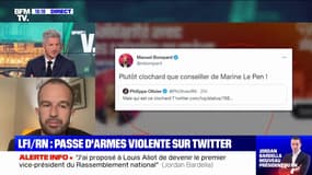 Manuel Bompard traité de "clochard" par un membre du RN: "Le Rassemblement national reste un parti raciste, vulgaire, agressif, violent", réagit le député LFI