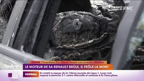 Voiture Renault brûlée