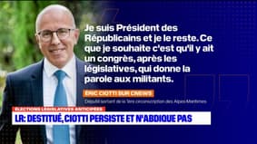 Législatives: destitué par son parti, Éric Ciotti persiste et assure qu'il pourra se présenter aux élections