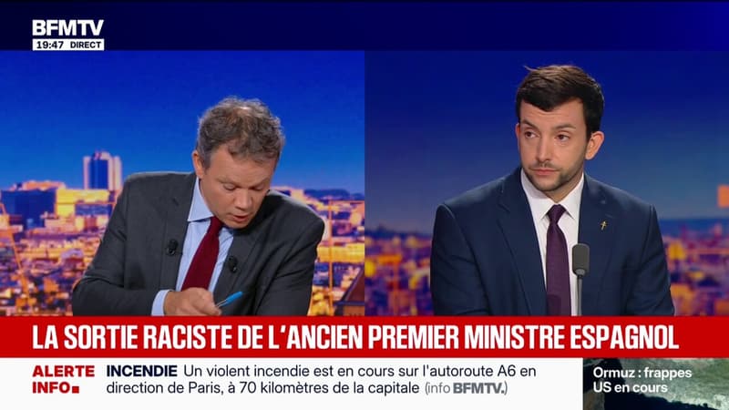 Propos racistes de l'ancien Premier ministre espagnol: "Je suis consterné", réagit Jean-Philippe Tanguy