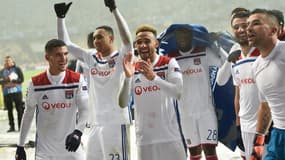 La joie des joueurs de l'OL