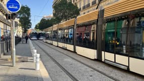 Des rames de tramway à Marseille.