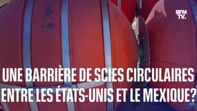 Des scies circulaires installées sur une barrière flottante pour dissuader la traversée de migrants entre les États-Unis et le Mexique? 