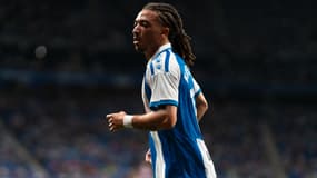 Luca Koleosho avec l'Espanyol, le 6 octobre 2025