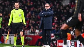 Franck Haise lors d'Arsenal-Lens (6-0, Ligue des champions), le 29 novembre 2023