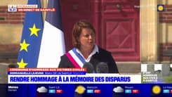 Emmanuelle Lejeune, maire de Saint-Lô, rend hommage aux victimes civiles de la Seconde Guerre mondiale