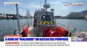 Armada: à bord du Malherbe, un bateau des pompiers