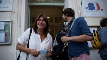 Michèle Rubirola, à la sortie d'un bureau de vote, le 28 juin 2020