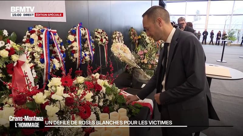 Crans-Montana: des roses blanches sont déposées sur les deux mémoriaux en hommage aux victimes de l'incendie