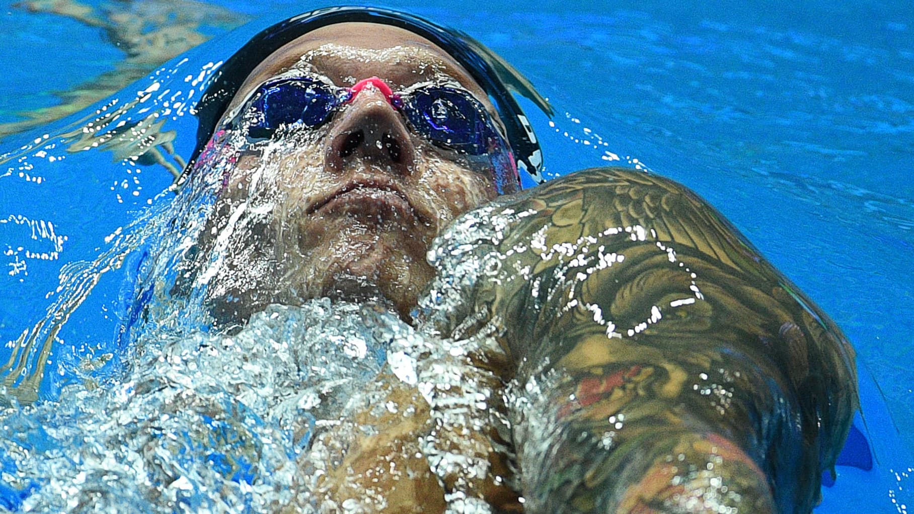 Caeleb Dressel à l'échauffement lors des Mondiaux 2019 