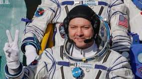 Le cosmonaute russe Oleg Kononenko lorsqu'il monte à bord du Soyouz MS-11 pour se rendre à la Station spatial internationale, à Baïkonour, au Kazakhstan, le 3 décembre 2018.