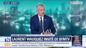 Laurent Wauquiez (LR) : "Ceux qui professent la haine contre les juifs doivent être jugés et condamnés"