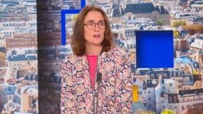 Jeanne Mailhos-Vitel, veuve du principal retrouvé mort dans son collège à Lisieux en août 2023, sur le plateau de BFMTV le 3 juin 2024.