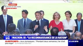 "Plus de trois millions de nos compatriotes ont été dans des fan zones", se félicite Emmanuel Macron