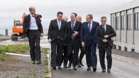 David Cameron en visite sur le site d'Hinkley Point, en octobre 2013.