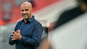 L'entraîneur néerlandais de Leverkusen, Peter Bosz, avant le quart de finale de la Ligue Europa à domicile contre les Glasgow Rangers, le 6 août 2020