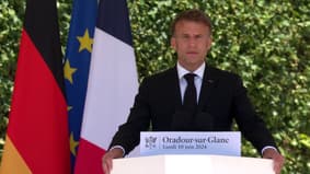 "Dans le silence d'Oradour, toutes paroles semblent inutiles", déclare Emmanuel Macron lors de son discours pour les 80 ans du massacre